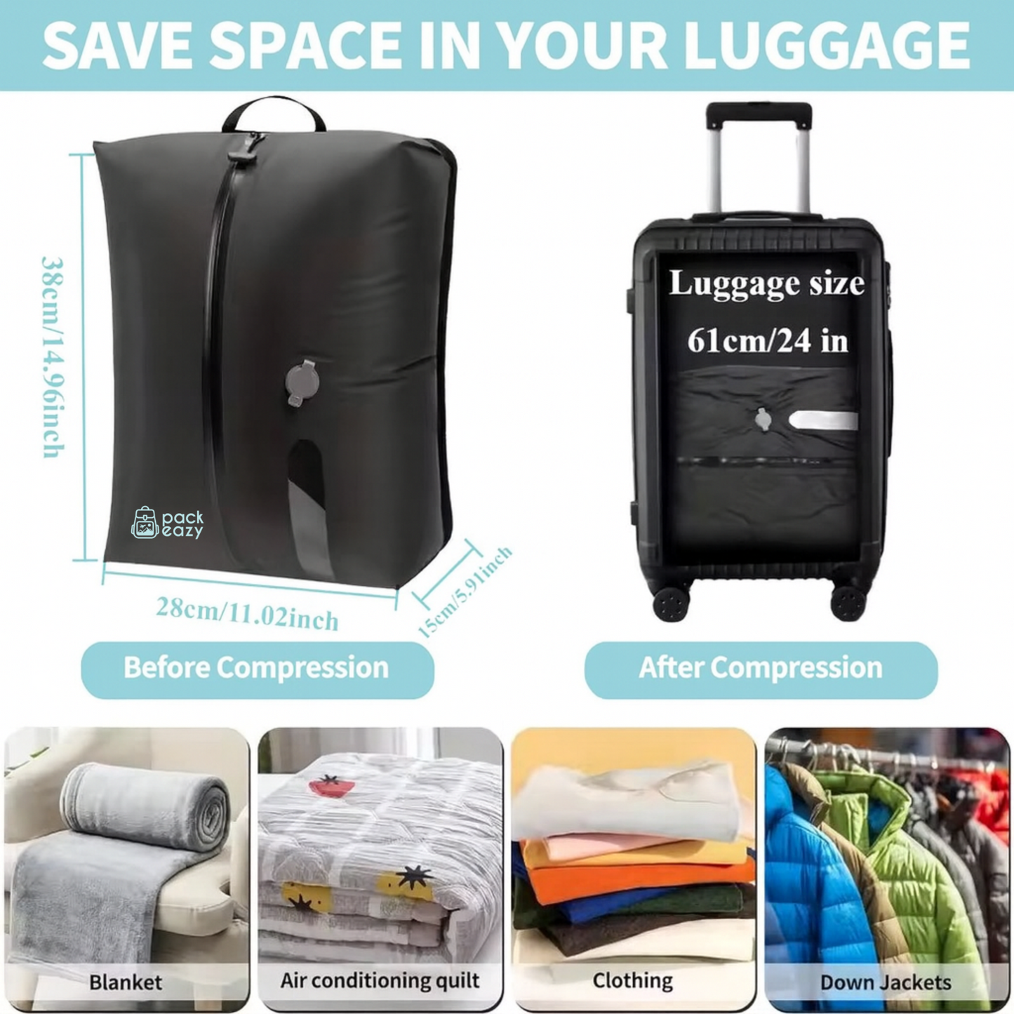 Pack Eazy™ Vacuum Travel Bags